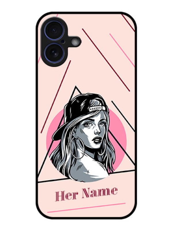Custom iPhone 16 Plus Custom Glass Phone Case - Rockstar Girl Design