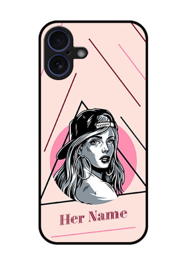 iPhone 16 Plus Custom Glass Phone Case - Rockstar Girl Design