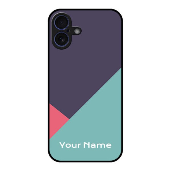 iPhone 16 Plus Custom Glass Phone Case - Tri Color Abstract Design