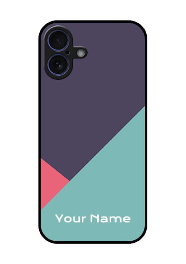 iPhone 16 Plus Custom Glass Phone Case - Tri Color Abstract Design