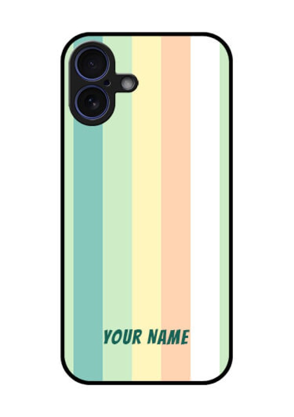iPhone 16 Plus Custom Glass Phone Case - Multi - Colour Stripes Design