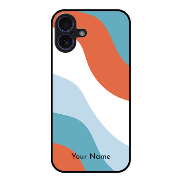 iPhone 16 Plus Custom Glass Phone Case - Coloured Waves Design