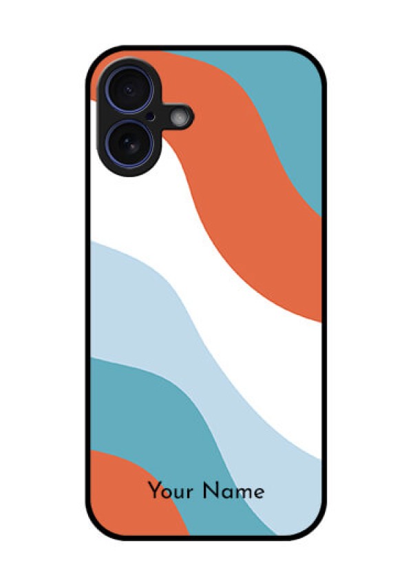 iPhone 16 Plus Custom Glass Phone Case - Coloured Waves Design