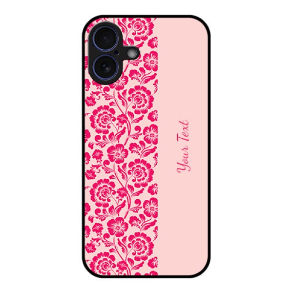 iPhone 16 Plus Custom Glass Phone Case - Attractive Floral Pattern Design