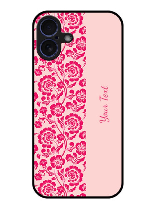 Custom iPhone 16 Plus Custom Glass Phone Case - Attractive Floral Pattern Design