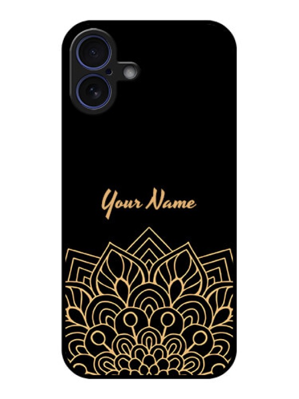 Custom iPhone 16 Plus Custom Glass Phone Case - Golden Mandala Design