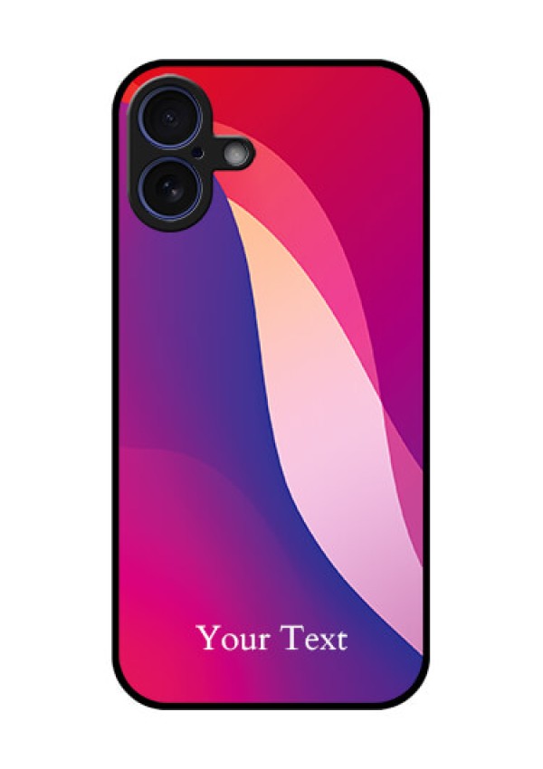 iPhone 16 Plus Custom Glass Phone Case - Digital Abstract Overlap Design