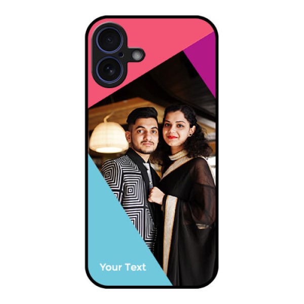 iPhone 16 Plus Custom Glass Phone Case - Stacked Triple Colour Design iPhone 16 Plus Custom Glass Phone Case - Stacked Triple Colour Design