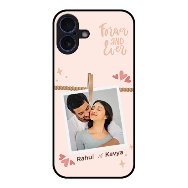 iPhone 16 Plus Custom Glass Phone Case - Forever And Ever Love Design iPhone 16 Plus Custom Glass Phone Case - Forever And Ever Love Design
