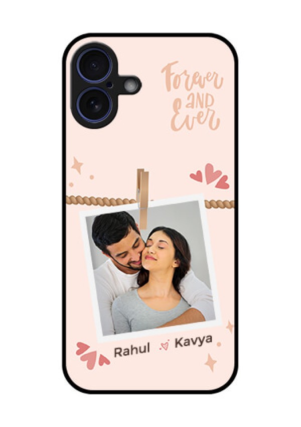 iPhone 16 Plus Custom Glass Phone Case - Forever And Ever Love Design