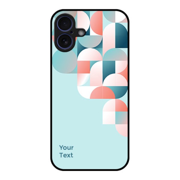 iPhone 16 Plus Custom Glass Phone Case - Stylish Semi - Circle Pattern Design iPhone 16 Plus Custom Glass Phone Case - Stylish Semi - Circle Pattern Design