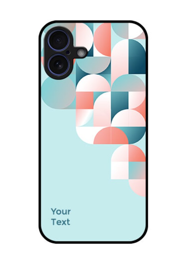 iPhone 16 Plus Custom Glass Phone Case - Stylish Semi - Circle Pattern Design