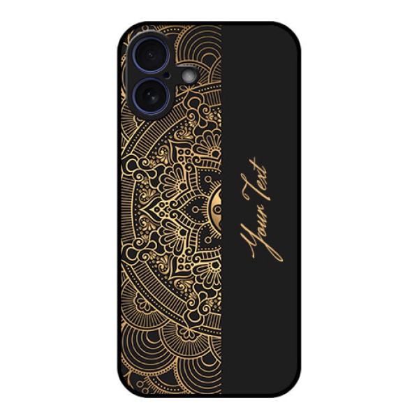 iPhone 16 Plus Custom Glass Phone Case - Mandala Art With Custom Text Design iPhone 16 Plus Custom Glass Phone Case - Mandala Art With Custom Text Design