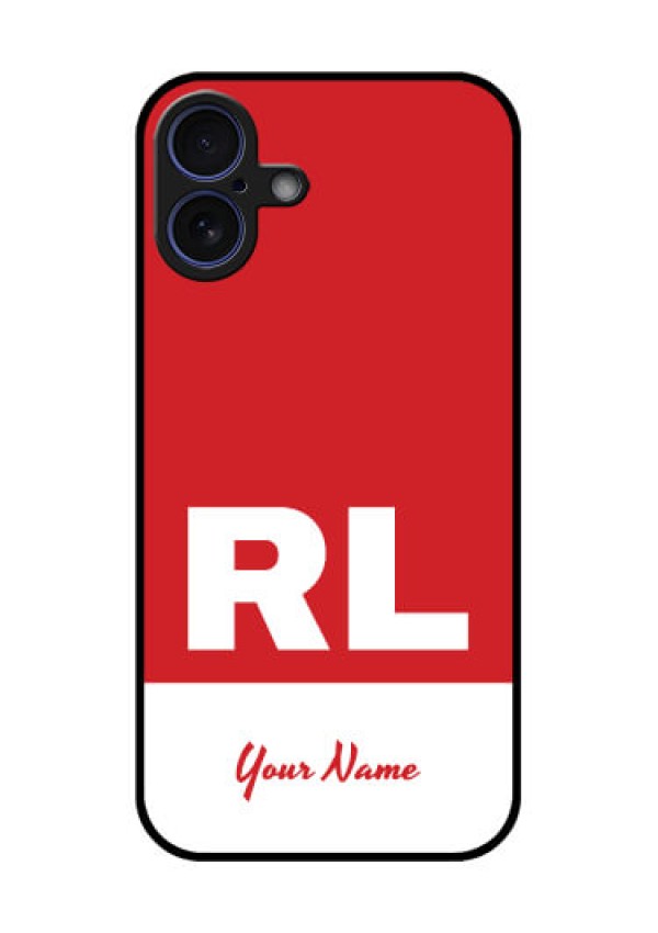 iPhone 16 Plus Custom Glass Phone Case - Dual Tone Custom Text Design