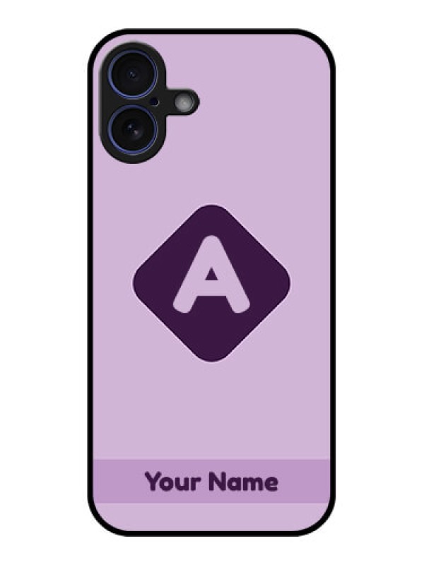 Custom iPhone 16 Plus Custom Glass Phone Case - Custom Letter In Curved Badge Design
