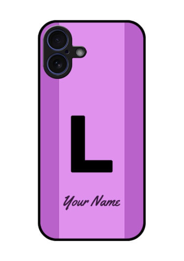 iPhone 16 Plus Custom Glass Phone Case - Tricolor Custom Text Design