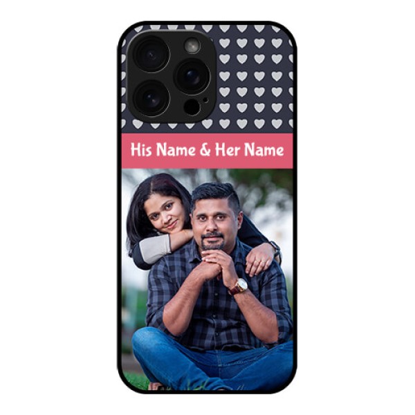 iPhone 16 Pro Max Custom Glass Phone Case - Love Symbols Design