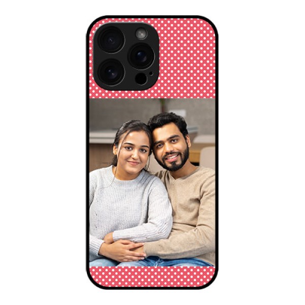 iPhone 16 Pro Max Custom Glass Phone Case - White Dotted Design