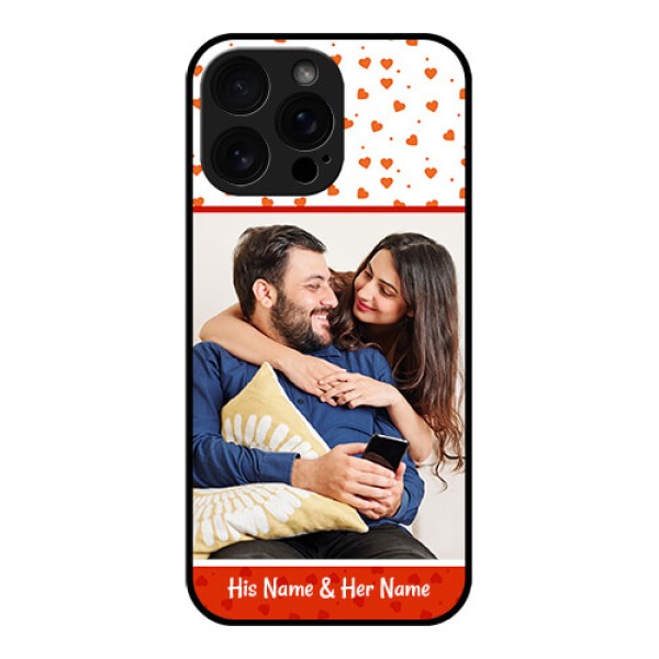 iPhone 16 Pro Max Custom Glass Phone Case - Orange Love Symbol Design iPhone 16 Pro Max Custom Glass Phone Case - Orange Love Symbol Design