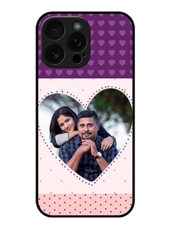 Custom iPhone 16 Pro Max Custom Glass Phone Case - Violet Love Dots Design