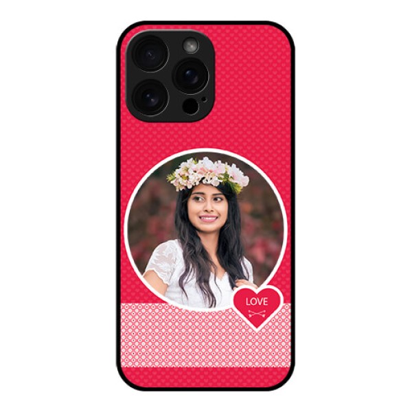 iPhone 16 Pro Max Custom Glass Phone Case - Pink Color Pattern Design