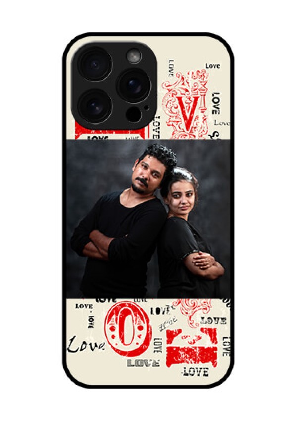 iPhone 16 Pro Max Custom Glass Phone Case - Trendy Love Design Case