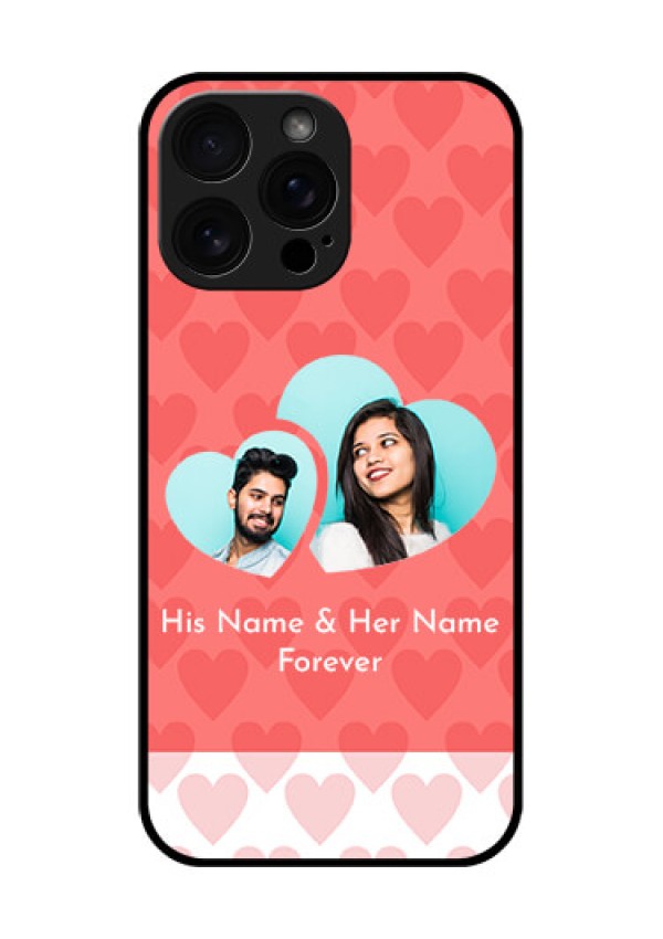 iPhone 16 Pro Max Custom Glass Phone Case - Couple Pic Upload Design
