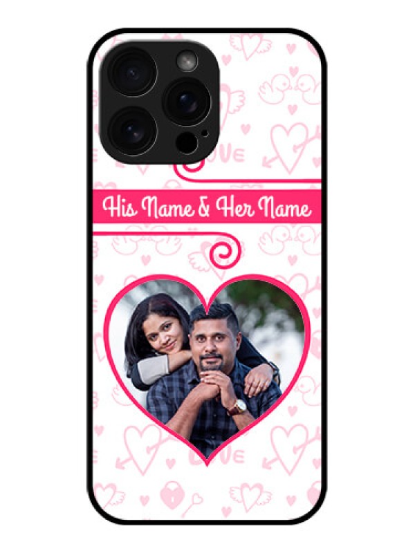 Custom iPhone 16 Pro Max Custom Glass Phone Case - Heart Shape Love Design