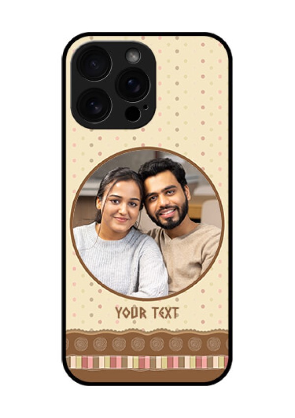 iPhone 16 Pro Max Custom Glass Phone Case - Brown Dotted Mobile Case Design
