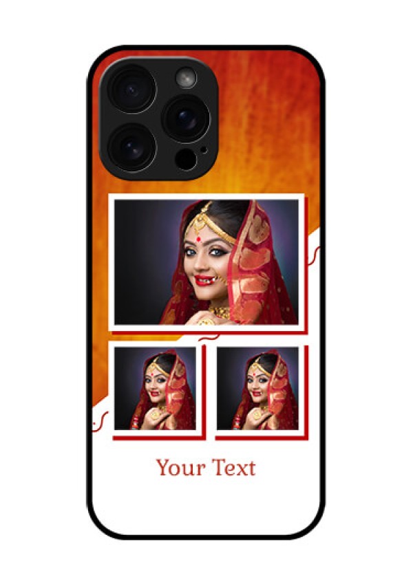 iPhone 16 Pro Max Custom Glass Phone Case - Wedding Memories Design