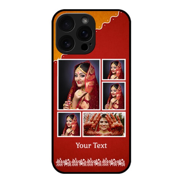 iPhone 16 Pro Max Custom Glass Phone Case - Wedding Pic Upload Design iPhone 16 Pro Max Custom Glass Phone Case - Wedding Pic Upload Design