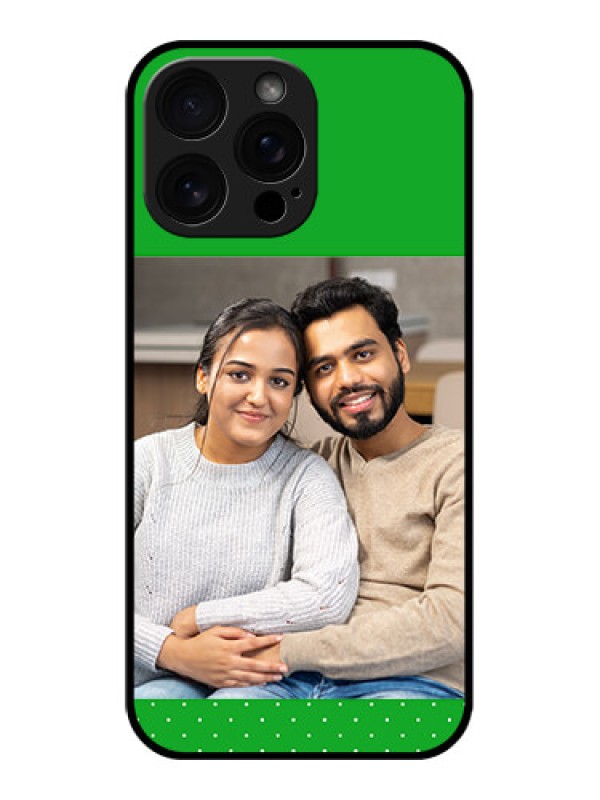 Custom iPhone 16 Pro Max Custom Glass Phone Case - Green Pattern Design
