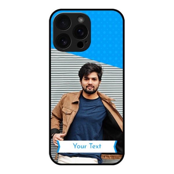 iPhone 16 Pro Max Custom Glass Phone Case - Simple Blue Color Design