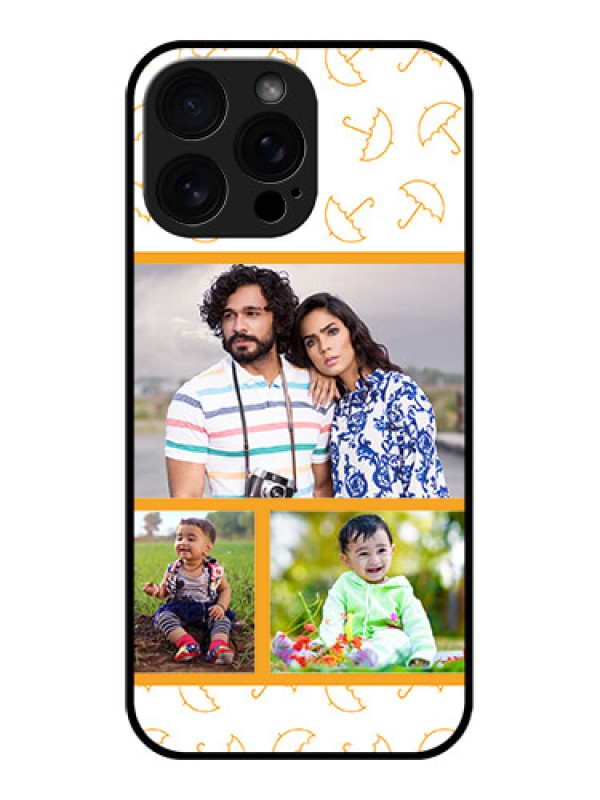 Custom iPhone 16 Pro Max Custom Glass Phone Case - Yellow Pattern Design