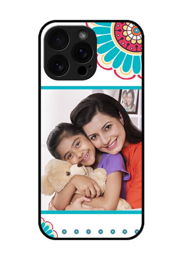 iPhone 16 Pro Max Custom Glass Phone Case - Flower Design