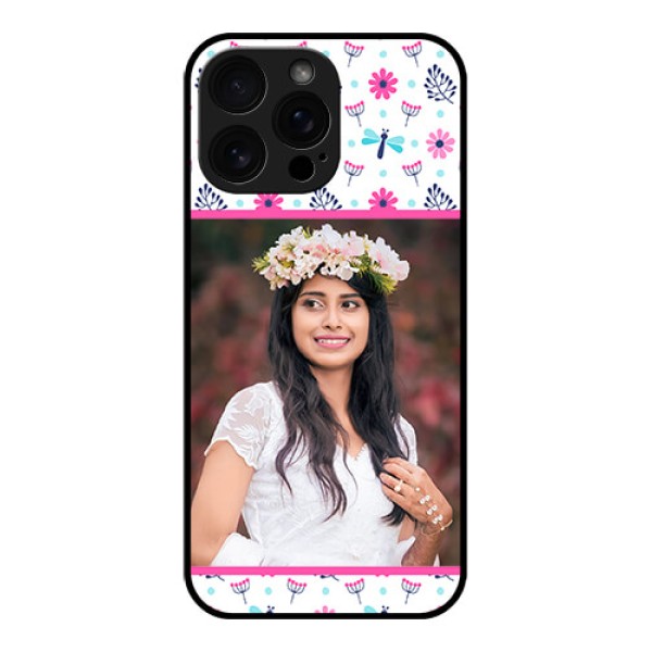iPhone 16 Pro Max Custom Glass Phone Case - Colorful Flower Design