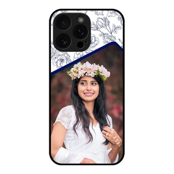 iPhone 16 Pro Max Custom Glass Phone Case - Classy Floral Design