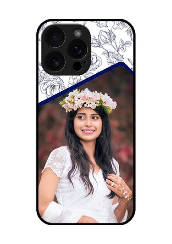 iPhone 16 Pro Max Custom Glass Phone Case - Classy Floral Design