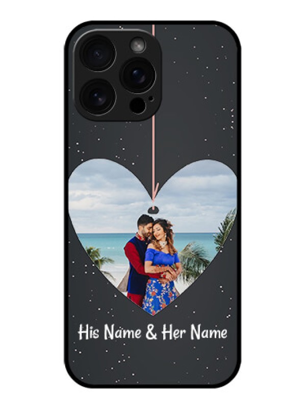 Custom iPhone 16 Pro Max Custom Glass Phone Case - Hanging Heart Design