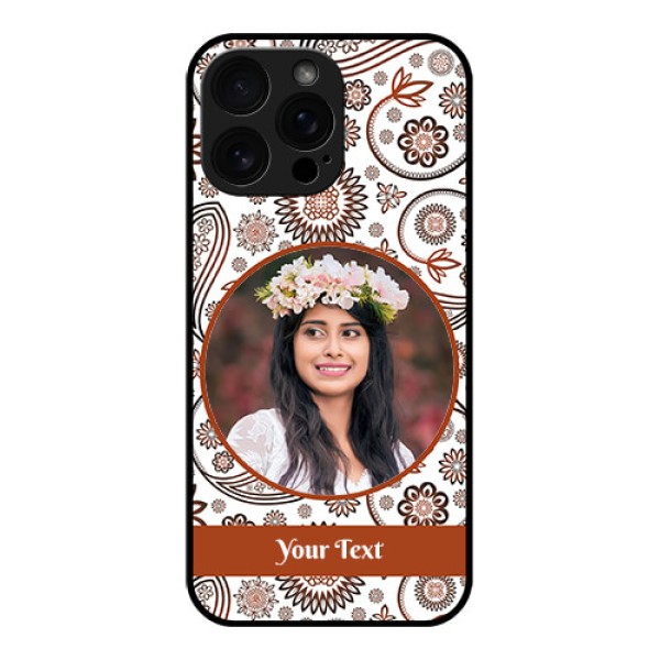 iPhone 16 Pro Max Custom Glass Phone Case - Abstract Flower Design