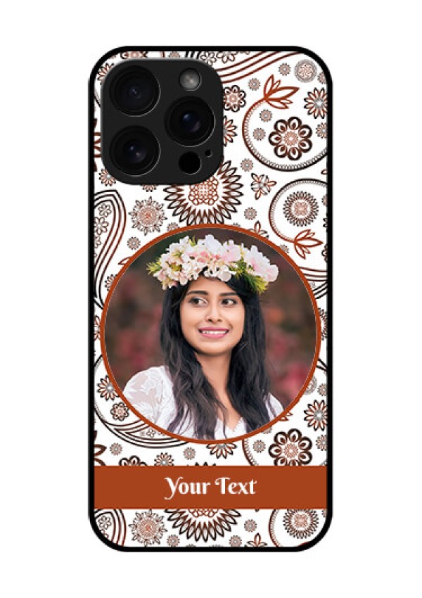 iPhone 16 Pro Max Custom Glass Phone Case - Abstract Flower Design