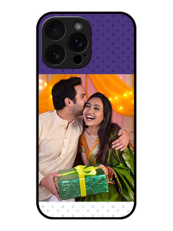 Custom iPhone 16 Pro Max Custom Glass Phone Case - Violet Colored Pattern Design