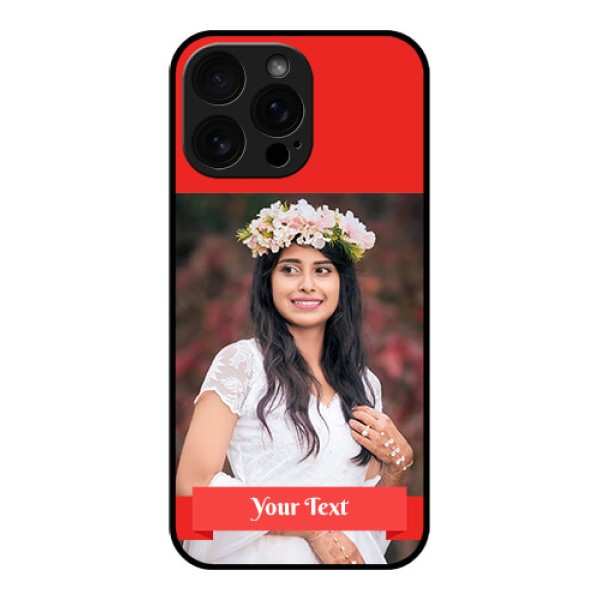 iPhone 16 Pro Max Custom Glass Phone Case - Simple Red Color Design iPhone 16 Pro Max Custom Glass Phone Case - Simple Red Color Design
