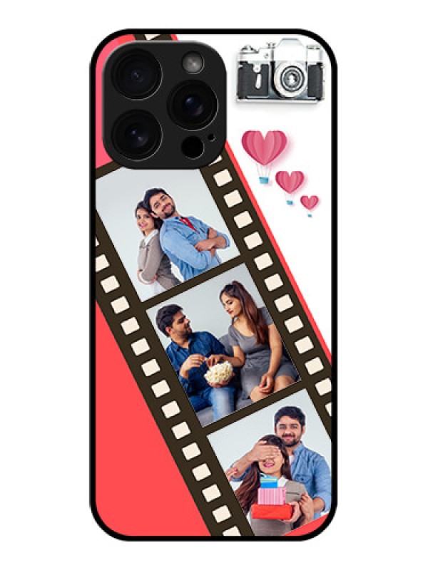 Custom iPhone 16 Pro Max Custom Glass Phone Case - 3 Image Holder With Film Reel