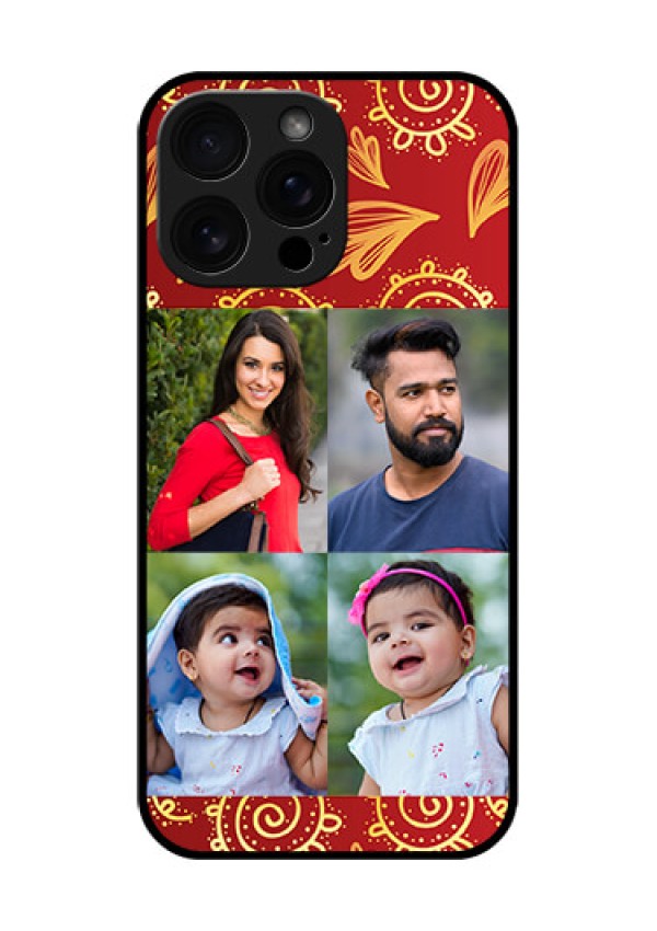 iPhone 16 Pro Max Custom Glass Phone Case - 4 Image Traditional Design