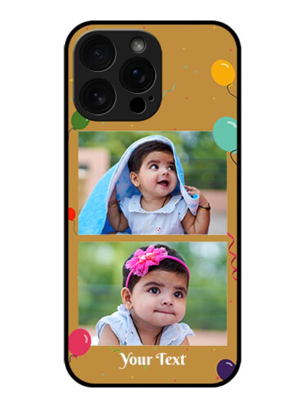 Custom iPhone 16 Pro Max Custom Glass Phone Case - Image Holder With Birthday Celebrations Design