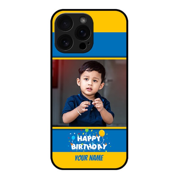 iPhone 16 Pro Max Custom Glass Phone Case - Birthday Wishes Design