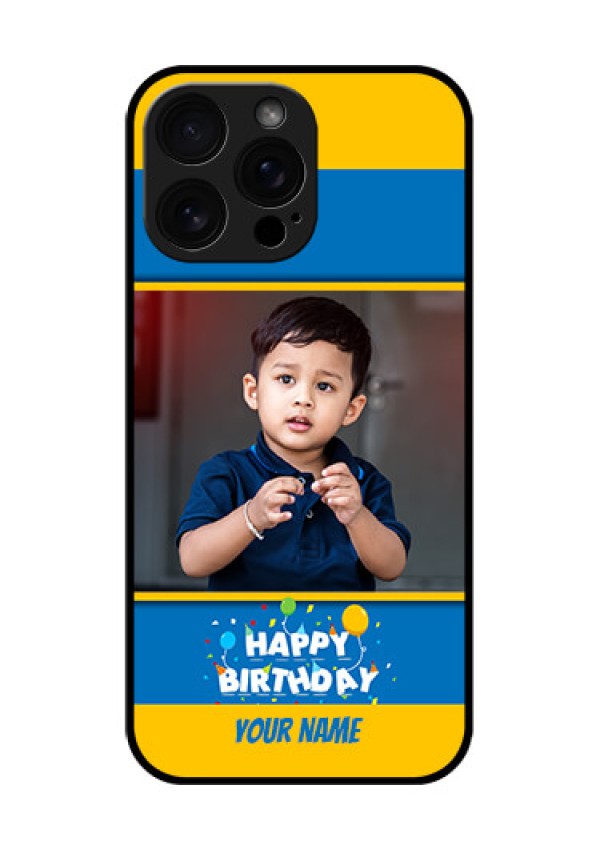 iPhone 16 Pro Max Custom Glass Phone Case - Birthday Wishes Design
