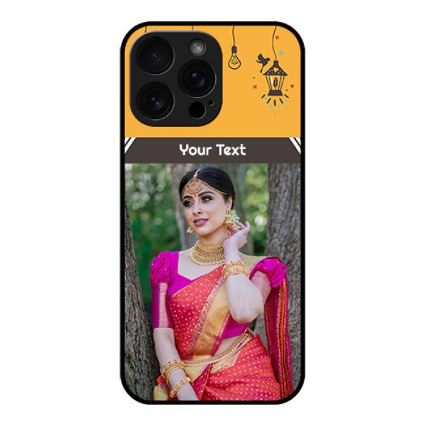 iPhone 16 Pro Max Custom Glass Phone Case - With Family Picture And Icons iPhone 16 Pro Max Custom Glass Phone Case - With Family Picture And Icons