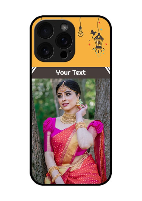 iPhone 16 Pro Max Custom Glass Phone Case - With Family Picture And Icons